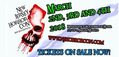 NJ Horror Con March 2–4 2018 event flyer