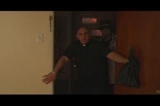 The Date — priest at doorway